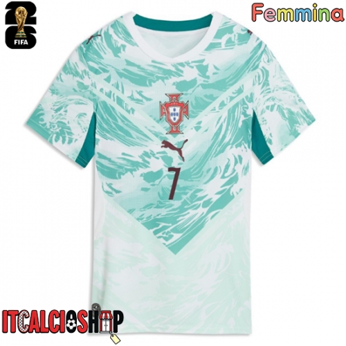 Portogallo Cristiano Ronaldo #7 Seconda Maglia Femmina Mondiali 2026 Manica Corta